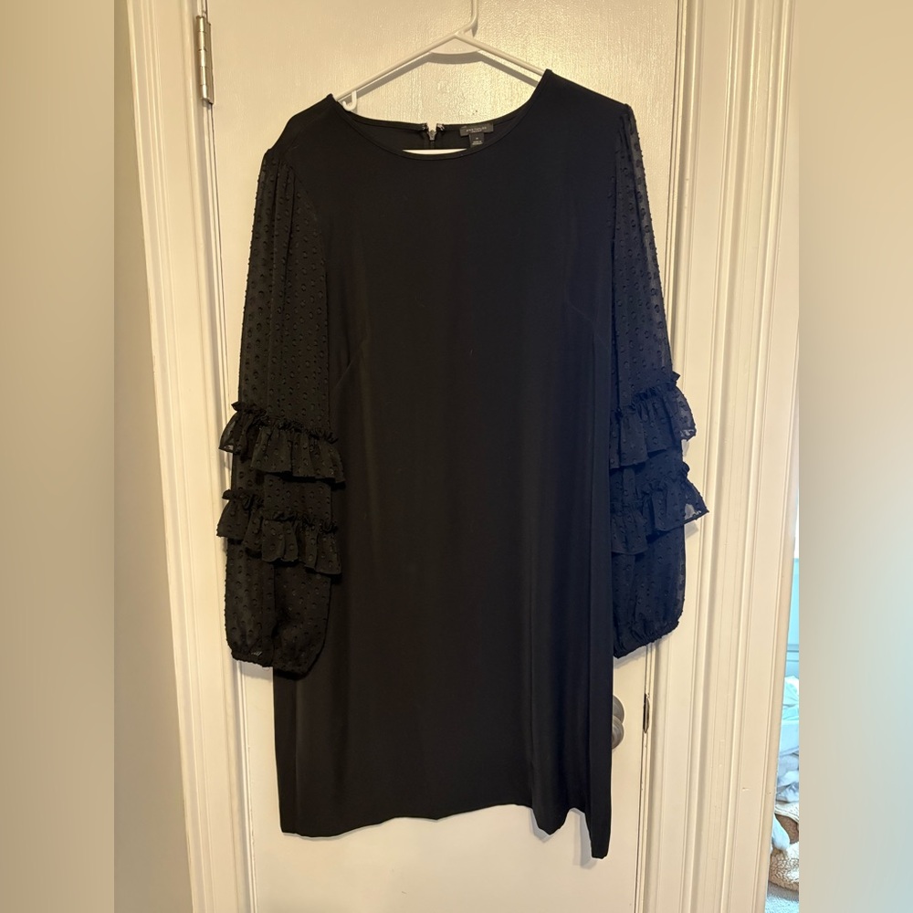 Ann Taylor Factory Black Ruffle Sleeve Dress
